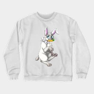 Bobtail BunnyCat: Fawn Point (White) Crewneck Sweatshirt